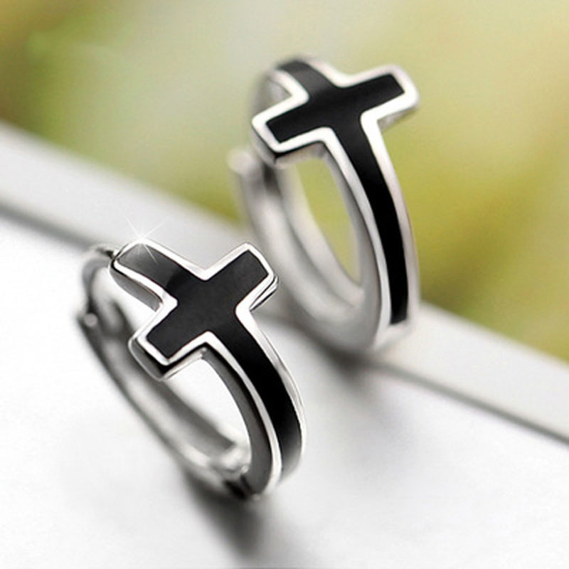 7g Weight 1 Pair Ig Style Simple Style Cross Epoxy Copper Earrings