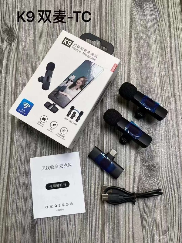 ワイヤレスラベリアマイク K8K9K35 1 対 2 マイク携帯電話ライブ録音ラジオインテリジェントノイズリダクションマイク|undefined