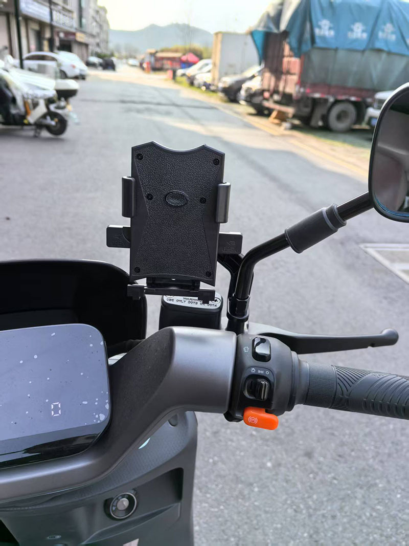 Right Electric Vehicle Mobile Phone Bracket Accessories Navigation Bracket Fixed Base Aluminum Alloy Rearview Mirror Bracket Rod Thickened