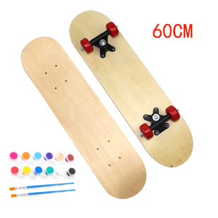 Children's Hand-Painted Skateboard DIY Graffiti Blank Painting Warm-Up Activity Painted Scooter Kidsren's Painting Double-Sided Wood