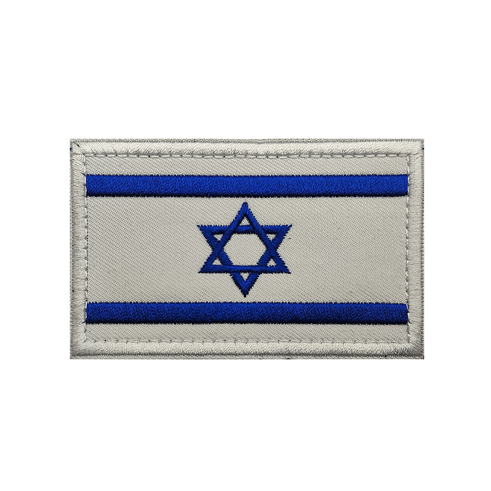 Bandera tailandesa en stock bandera asiática banderas israelíes Bandera de Israel pegatinas de tela brazalete de Velcro parche bordado