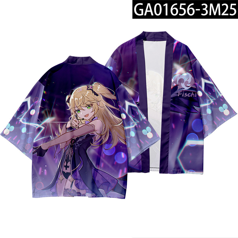 2024 verano anime cosplay dios original Genshin capa Riyue Keli cardigan kimono capa image 14