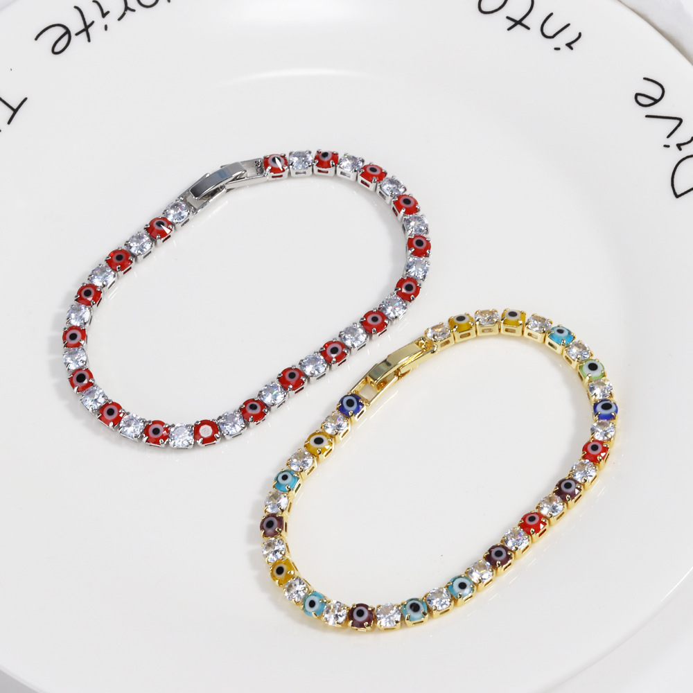 10g Weight Bracelets Classification Copper Chain Material 1 Piece Quantity Holiday, Tea Party Occasion Copper Material Devil's Eye Pattern All Seasons Season Women's Gender Retro, Classic Style Style Wholesale Jewelry Retro Classic Style Devil's Eye Copper Bracelets 16