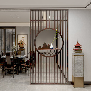 Round Screen Partition Simple Round Fence Flower Frame Screen Partition rockery living room dining room Metal Modern