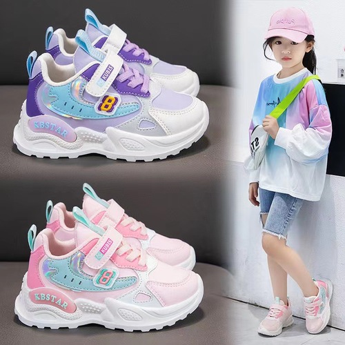 New style sports shoes for boys and girls  autumn comfortable and breathable running shoes for middle and large children, casual shoes, student shoes