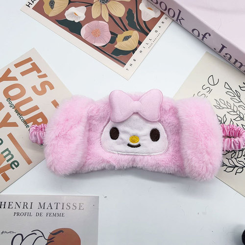 New eye mask sleeping cartoon plush cute big-eared dog satin eye protection girl eye mask manufacturer direct approval