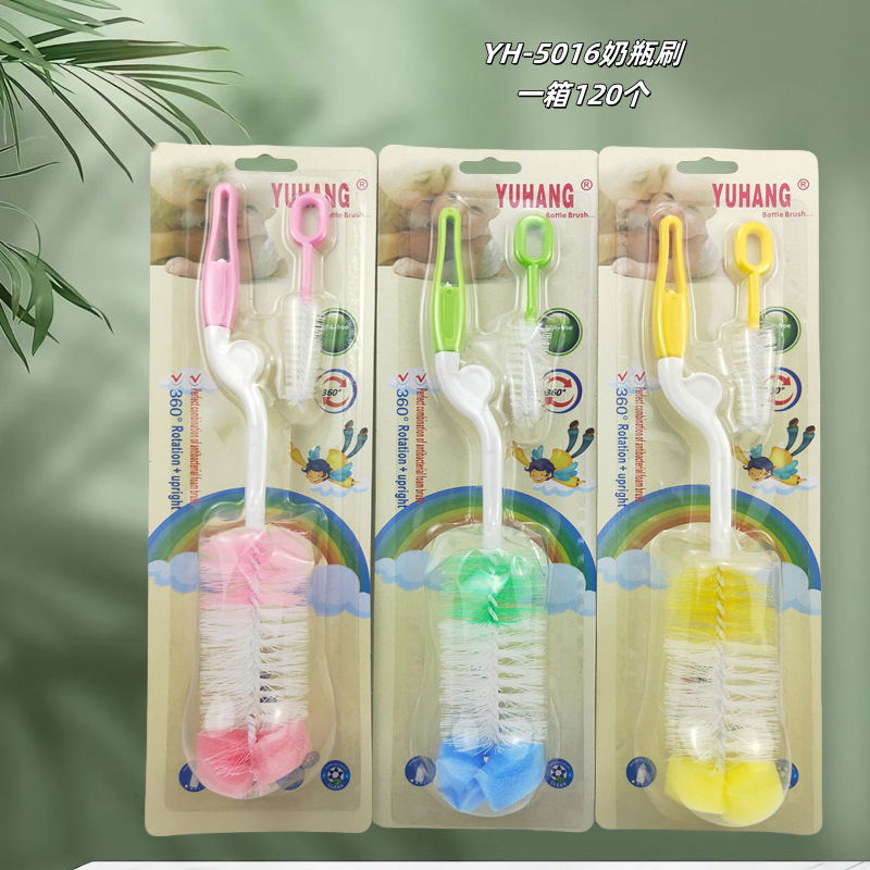臨沂百貨卸売り袋入りスポンジブラシ家庭用哺乳瓶乳首洗浄ブラシスポンジ回転対外貿易哺乳瓶カップブラシ|undefined