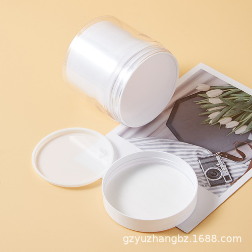 Wholesale PET double-layer inner lid face cream/cream jar 80g plastic PP cosmetic jar transparent face mask dispensing bottle