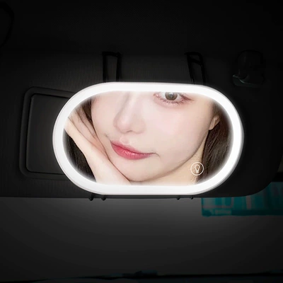 macaron color, LED makeup mirror | Sun visor rearview mirror