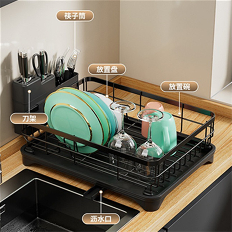 Estante de drenaje para el hogar, estante de almacenamiento de platos, encimera, vajilla multifuncional, almacenamiento de platos, armario, estante para fregadero, estante