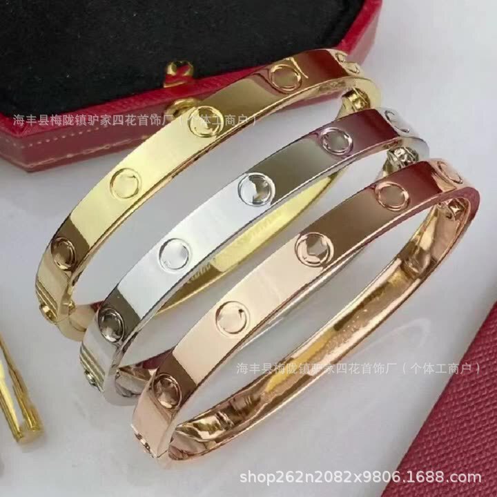 High-End Classic Bracelet by Kajia, Light Luxury 18K Rose Gold Plated, Fashionable Wide and Narrow Couple Bracelet for Men and Women, Gift for Partner