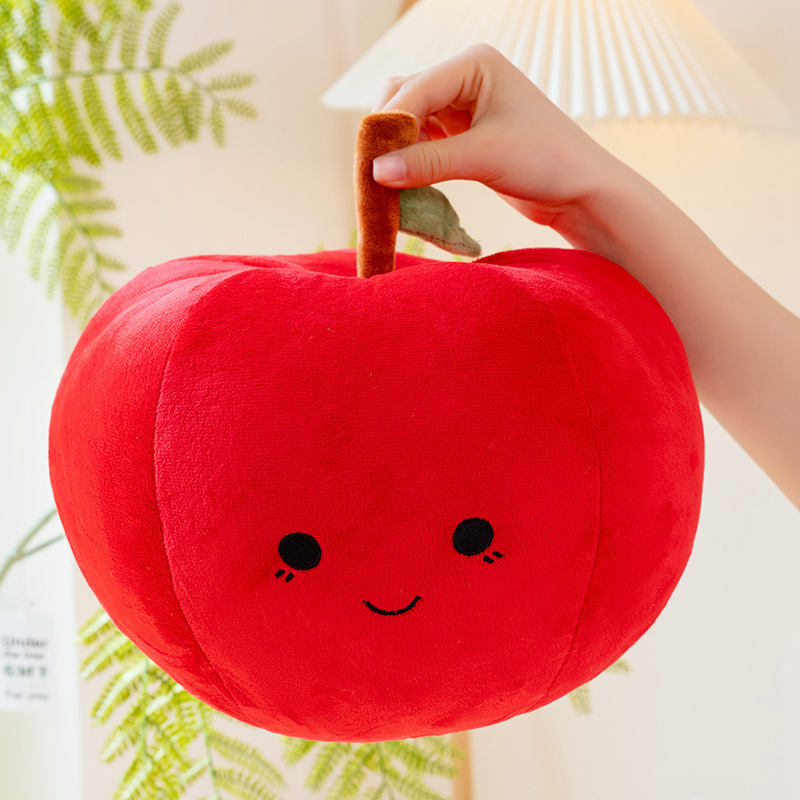 Almohada de manzana de simulación juguete de peluche muñeca de manzana roja decoración de fruta Ping An regalo de Navidad para niños más logotipo