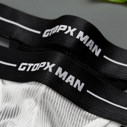 MTOPX Men's Striped Fashion Personalized Net Mesh T-String Underwear Taobao TEMU Trendy Men's T-String Underpants