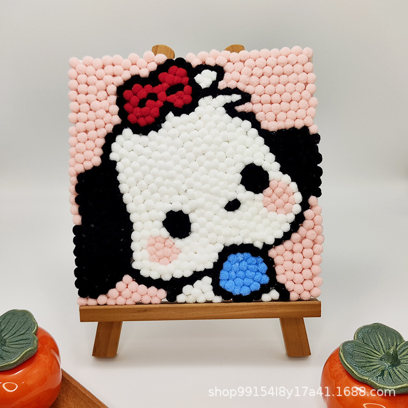 DIY ヘアボール絵画手作り材料パッケージクリエイティブ子供の漫画アニメーション装飾絵画ステッカー絵画屋台卸売|undefined