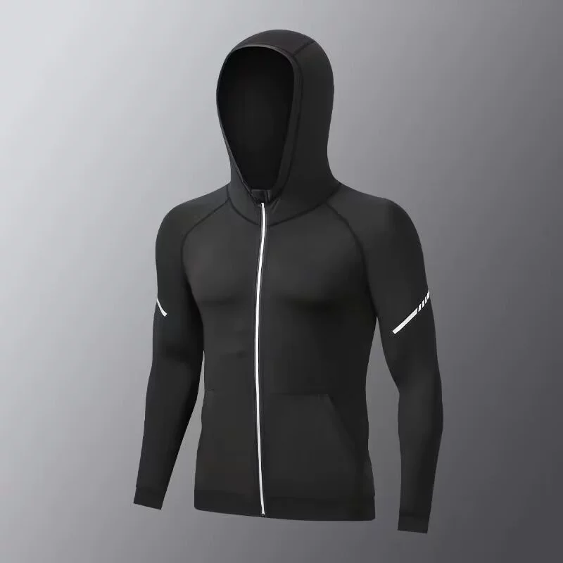 Спортивный набор для бега Мужская фитнес-одежда с длинными рукавами, утренний бег, сухие баскетбольные штаны, спортивные тренировки, скинни осень и зима