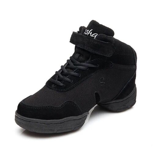 S5 Three Sha Square Dance Shoes Mesh Women's Dance Shoes Genuine Leather Modern Jazz Dance Shoes Canvas Black Dancing Shoes Autumn 