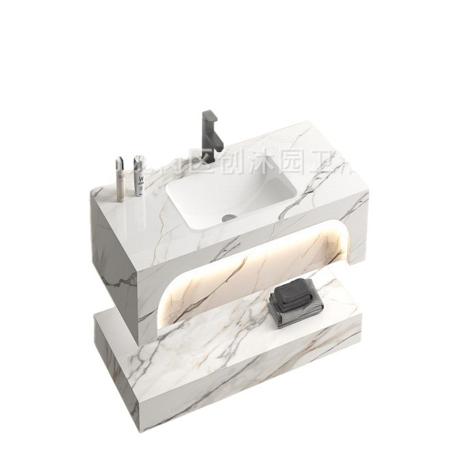 Mueble de Baño Inteligente de Cerámica con Luz LED de Doble Capa para Baño image 6