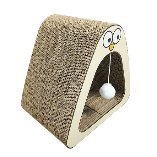 Triangle Cat Scratch Post, Cat Nail Grinder, Cat Bed, Self-Entertaining Interactive Scratch Toy, Upright Cartoon Cat Bed, Cat Scratch Board