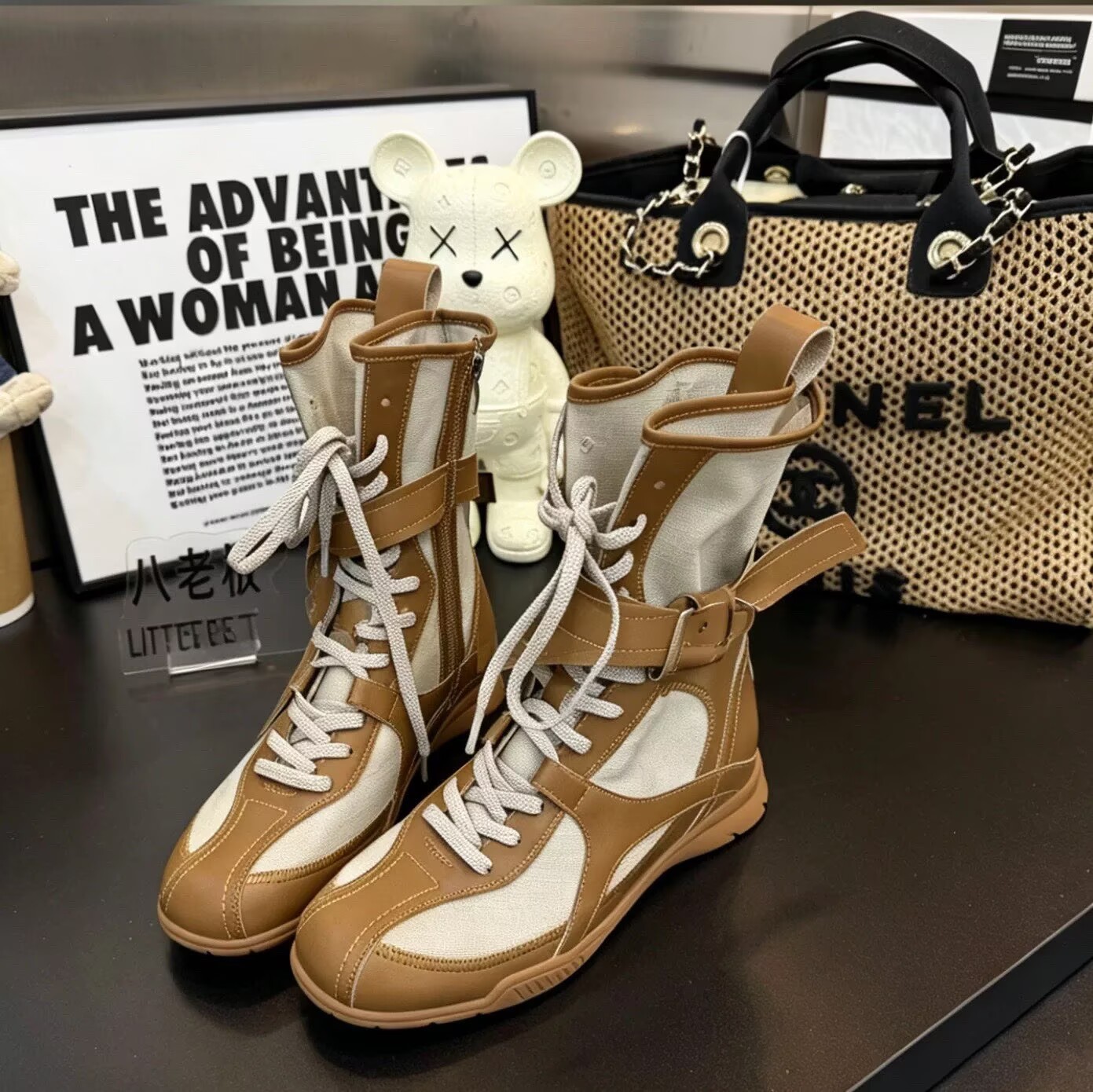 Denim fashionable boxing retro two-tone trend low boots for leisure…