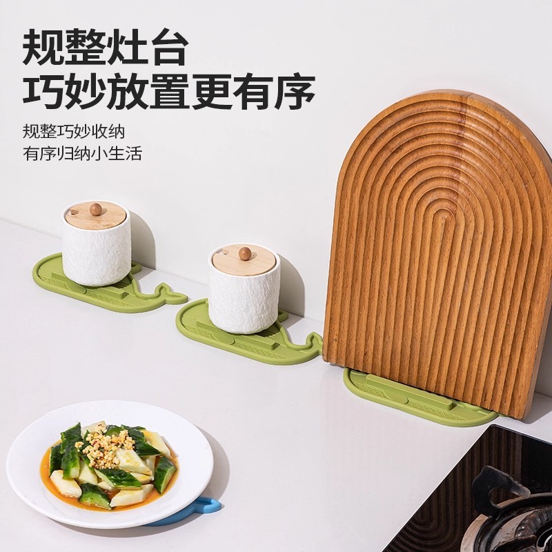 锅盖放置器锅盖纳垫硅胶台面沥水垫隔热垫砧板放置垫肥皂沥水垫|undefined