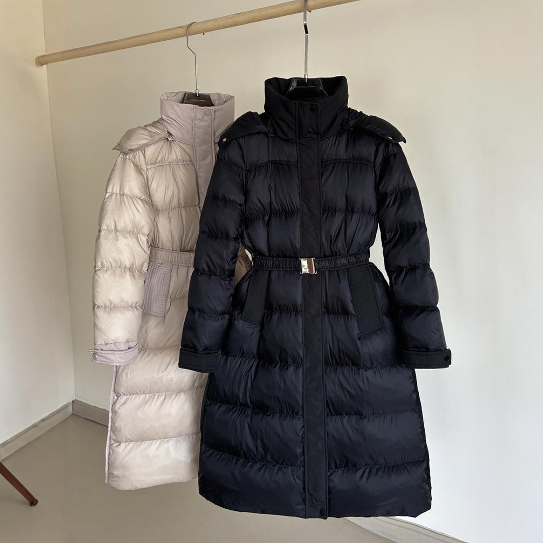 Roupas femininas outono e inverno novo casaco quente de algodão jaqueta para mulheres longo ajuste fino comprimento do joelho com capuz cintura fina cinto estilo casaco quente_voghion.com