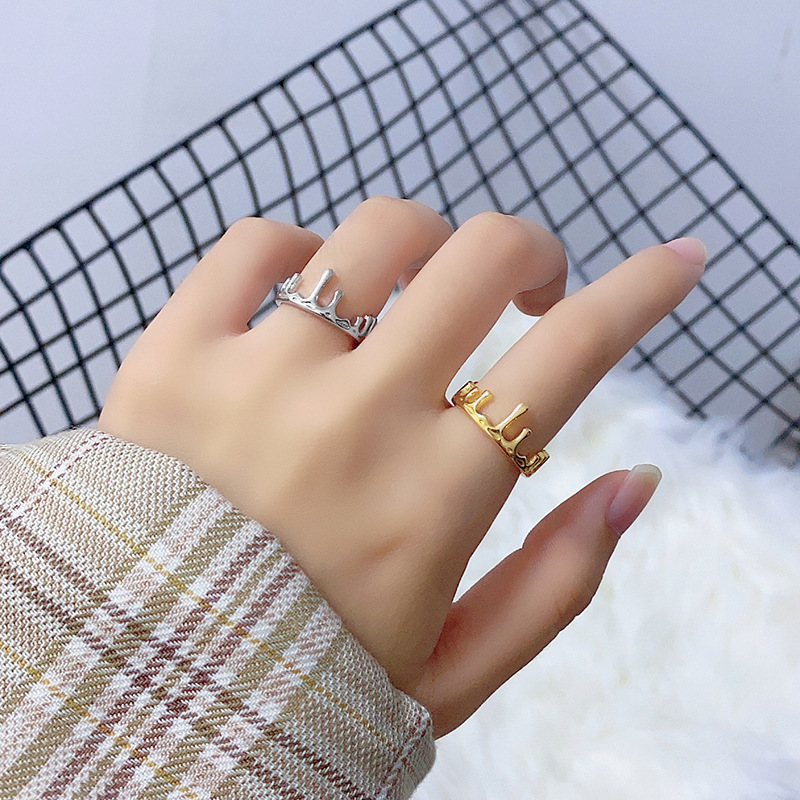 Korean version of the crownshaped opening adjustable irregular finger ringpicture24