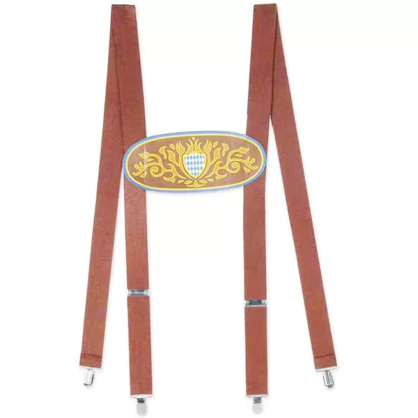 New Munich Oktoberfest Adult Suspenders for Men and Women, Elastic Four-Clip Suspenders