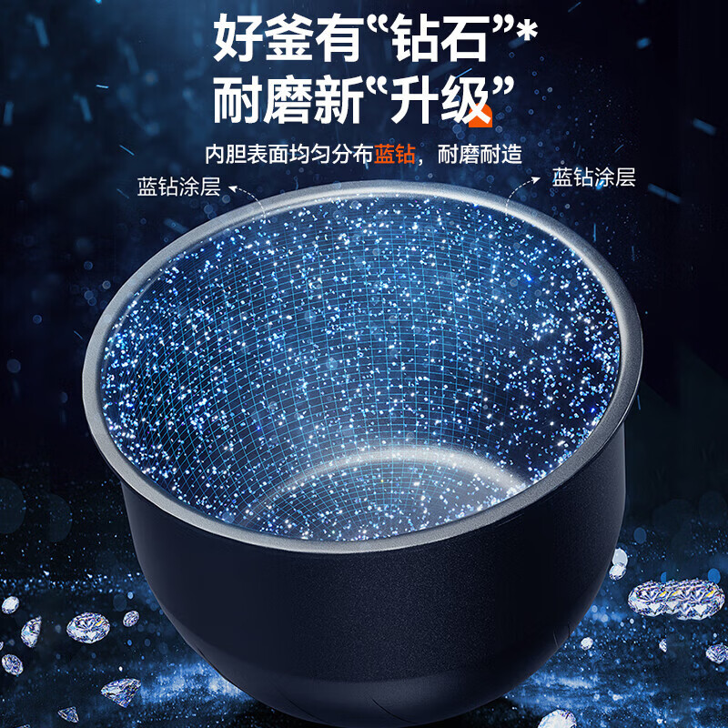 蘇泊爾電飯煲5升家用小型4-8人智能預約藍鑽內膽電飯鍋SF50FC871