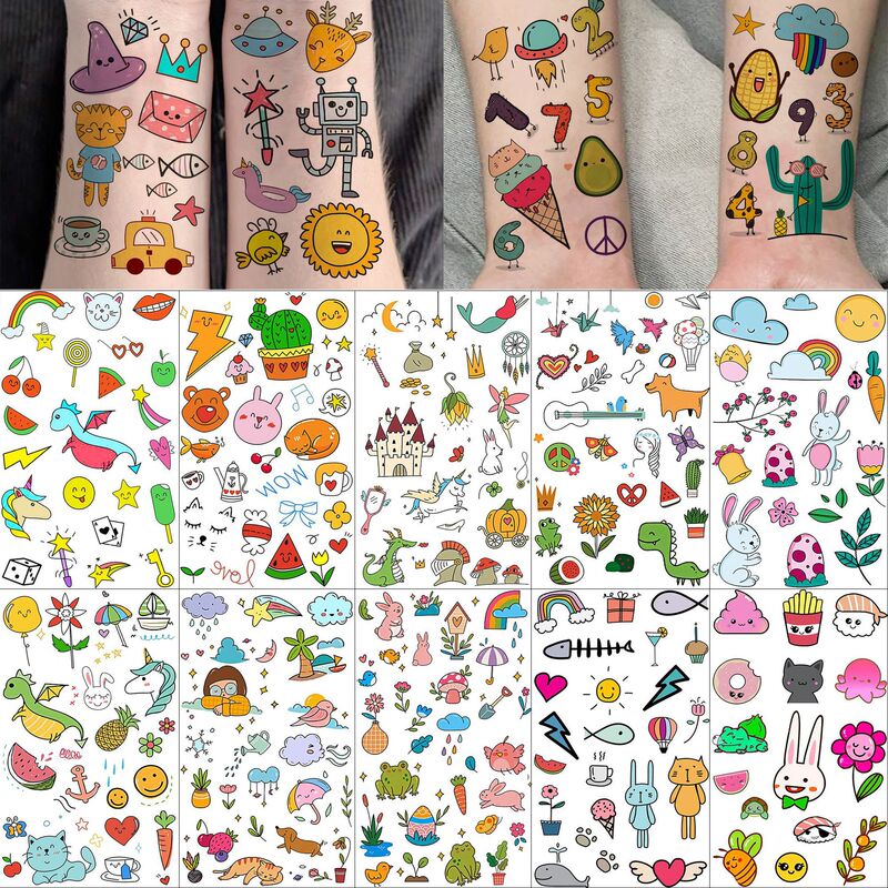 New cross-border summer-themed temporary tattoos with a sophisticated design, suitable for the back of the hand and neck; TEMU European and American style tattoos New cross-border summer-themed temporary tattoos with a sophisticated design, suitable for the back of the hand and neck; TEMU European and American style tattoos
