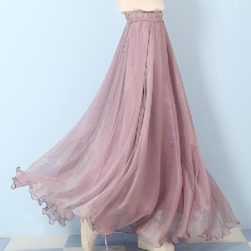 Beach summer shiffon long skirt