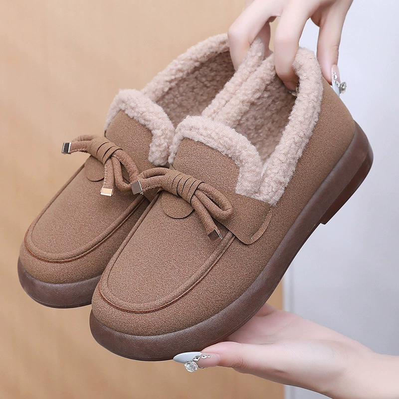 Хлопчатобумажные туфли женские зимние новые бархатные утолщенные теплые снежные сапоги