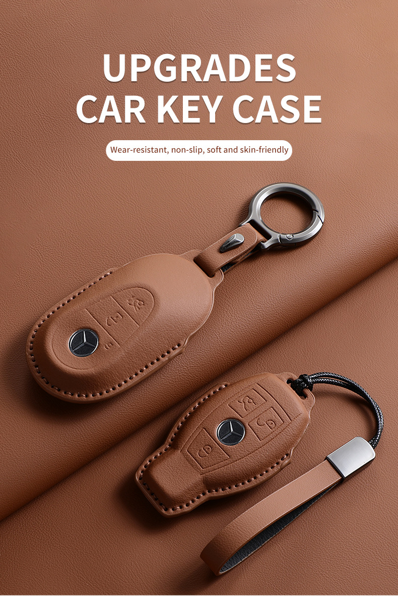Original Car Color Mercedes-Benz Key Cover New 2024 Glc260L Gle C-Class E300L Car Key Shell Buckle