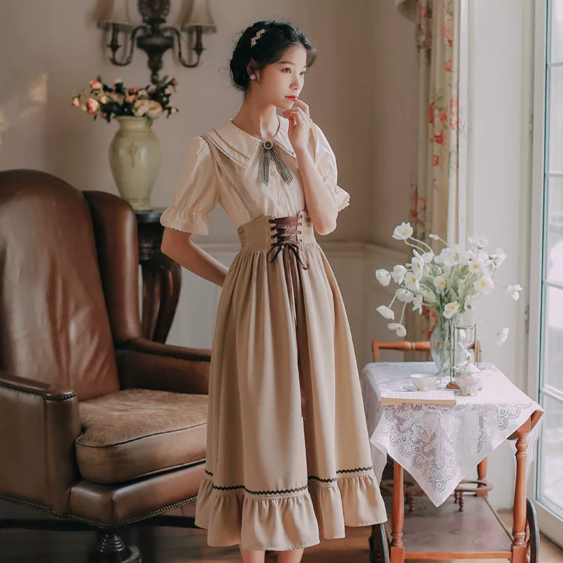 Летний комплект 2025 года: женская кружевная юбка-подвязка в ретро стиле, французская нишевая рубашка с бантом