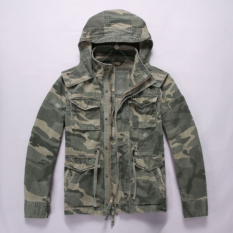 Cross-Border American Retro Men's Outdoor Casual Jacket Pure Cotton Workwear Multi-Pocket Men's Mid-Length Jacket in Stock