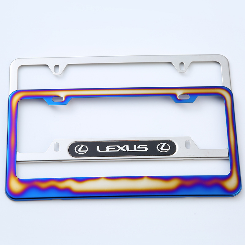 Marco de la placa de la matrícula del coche pintado en color transfronterizo marco de la placa de matrícula estándar americano estándar europeo marco de la placa de la matrícula trasera del coche de venta caliente
