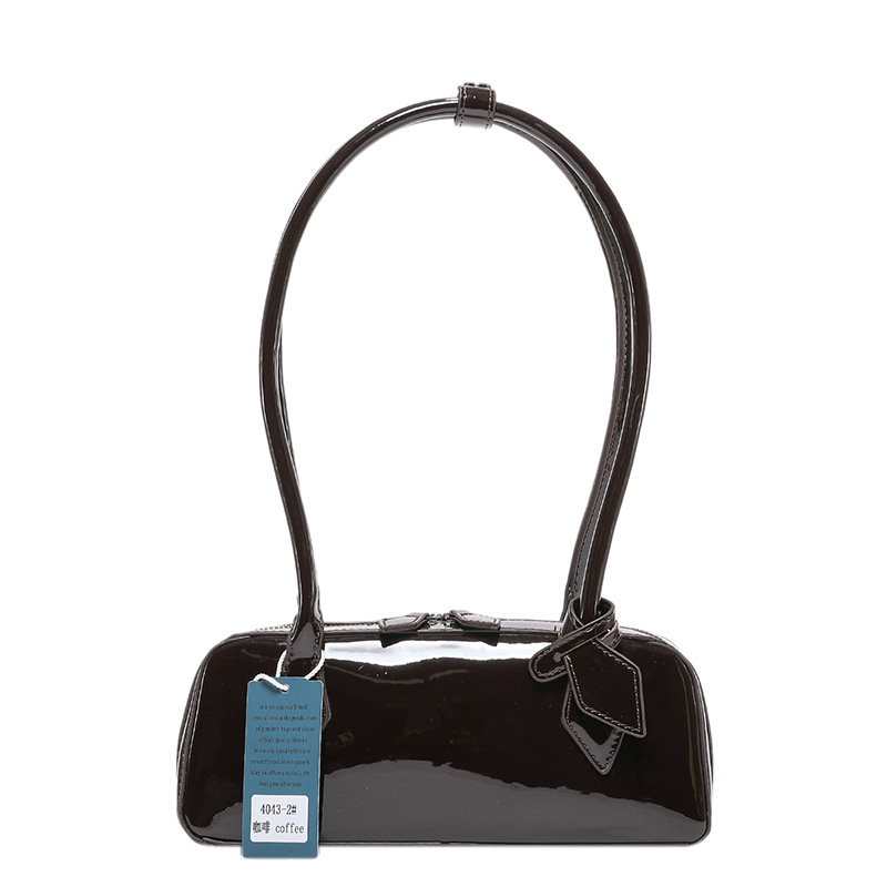 Bolso de axila con textura transfronteriza 2025 verano nuevo bolso femenino bolso retro de alta gama bolso de hombro brillante de charol