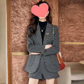 小西装套装女2026新款春夏季休闲时尚气质小香风西服短裤套装跨境