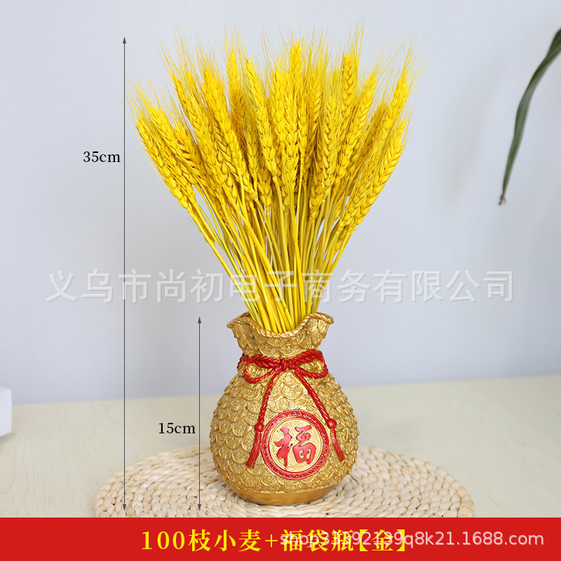 Oro trigo oído flor seca fortuna fruta bolsa de dinero salón decoración ramo apertura inauguración Nuevo Hogar regalo Año Nuevo