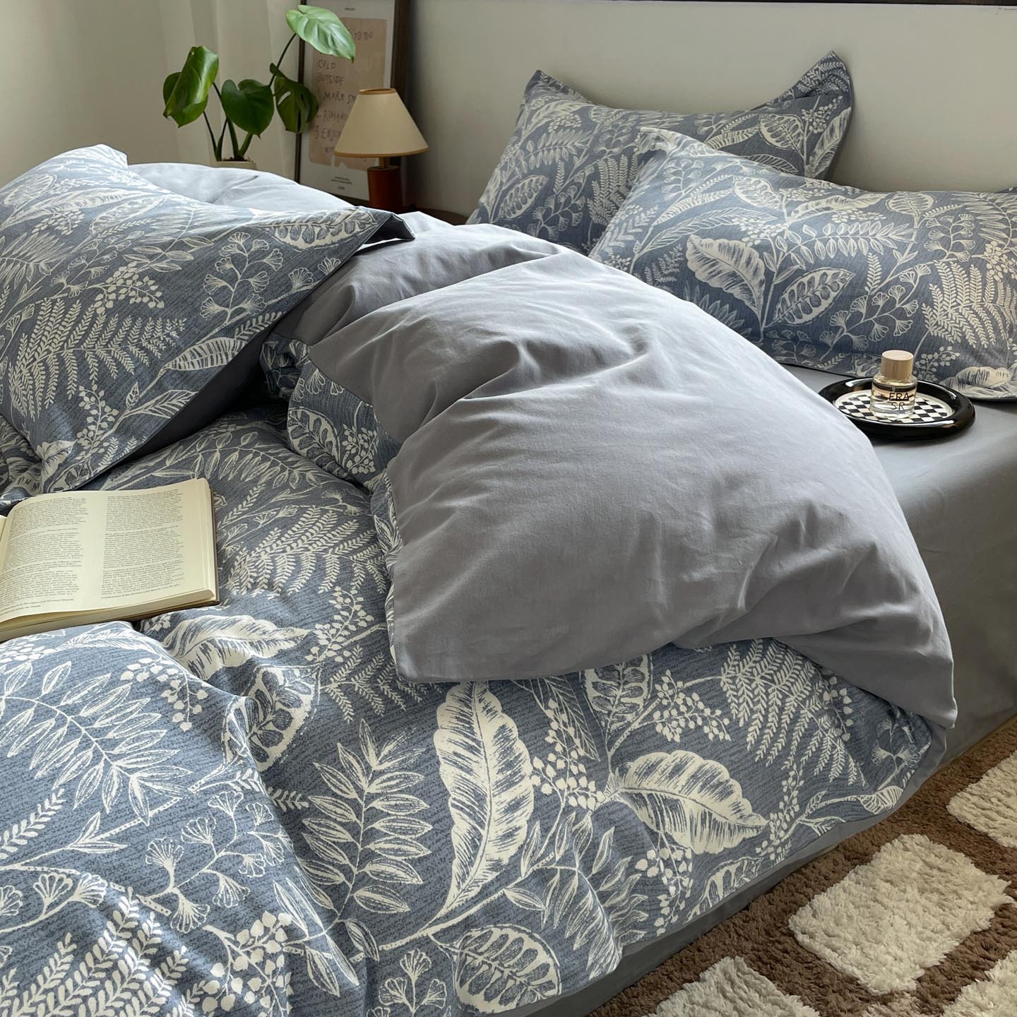 Algodón grueso de cuatro piezas, sábanas de algodón lavado con agua, dormitorios de estudiantes, tres piezas