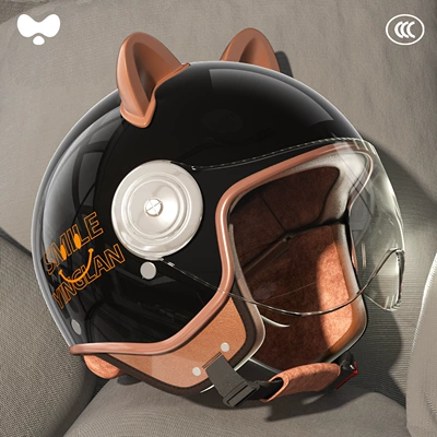 Safety Helmet – Motosiklet kaskı (dəbilqə) - category-a-new-3c-adult-piano-black-transparent-short-mirror-one-size-fits-all
