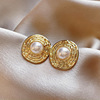 Fashionable silver needle, beads from pearl, fresh cute earrings, flowered, internet celebrity