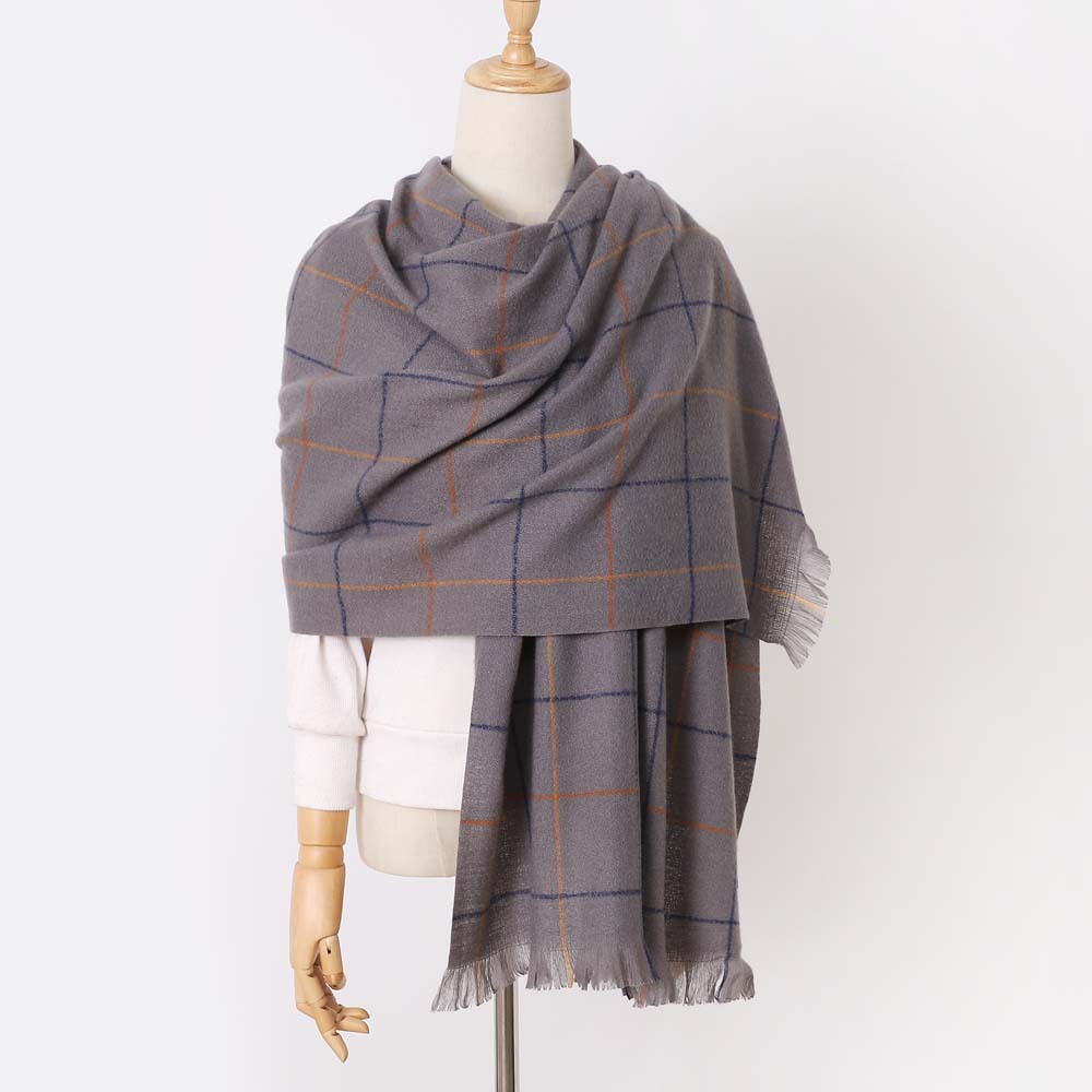 Women's Simple Style Lattice Imitation Cashmere Pashmina Scarves display picture 8