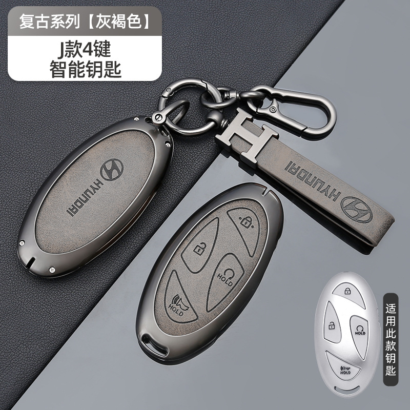 J 3버튼 스마트 레트로 - 회갈색 쉘 + H링 가죽 버클 + 말굽 버클