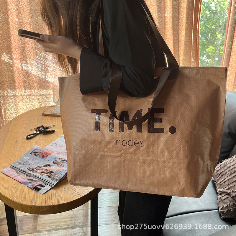 服装店绿色编织袋大袋子手提袋大容量购物袋环保包装袋定制高端|undefined