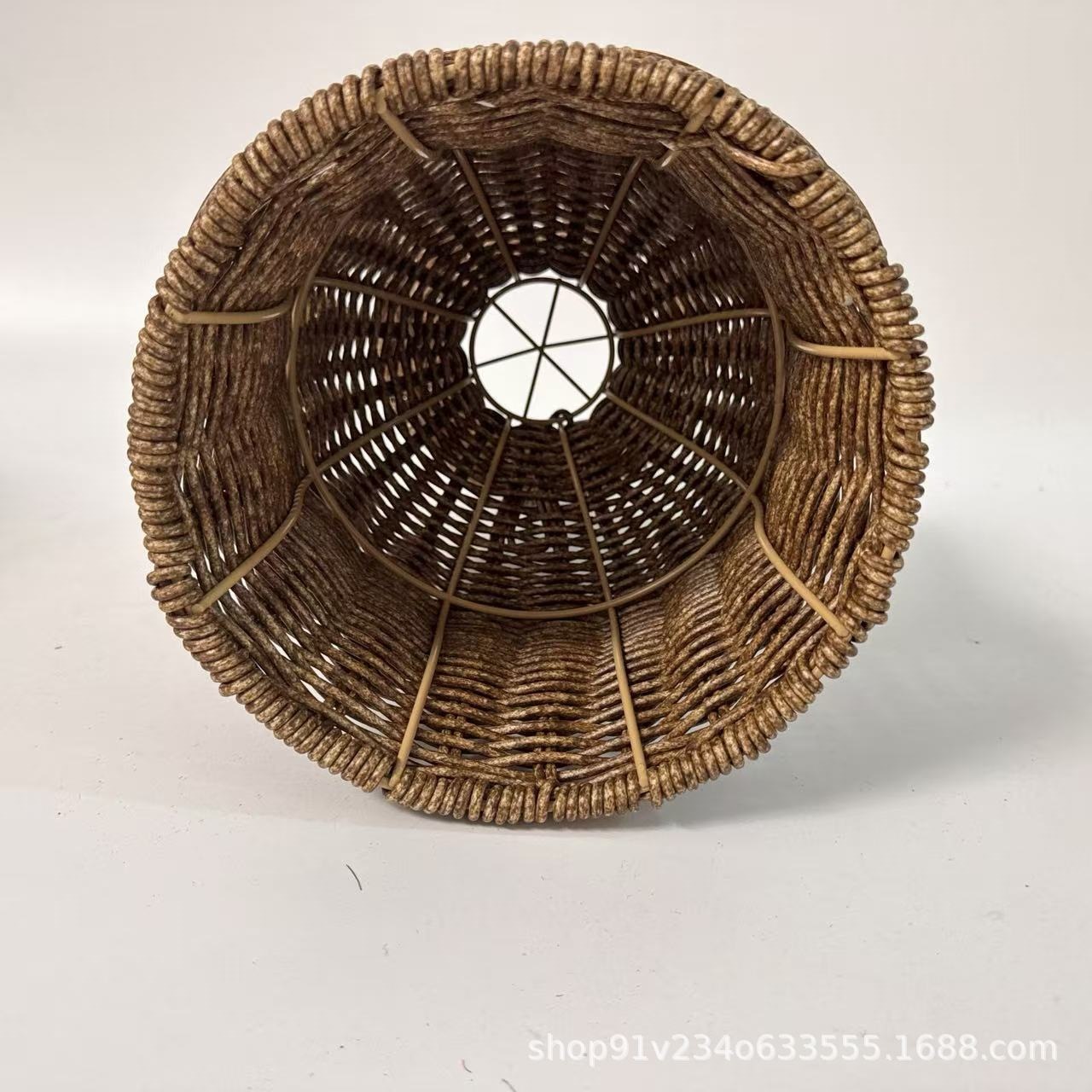 Florero Tejido de Ratán Sintético de Plástico, Tejido a Mano, Decorativo, para Sala de Estar y Flores Secas image 3