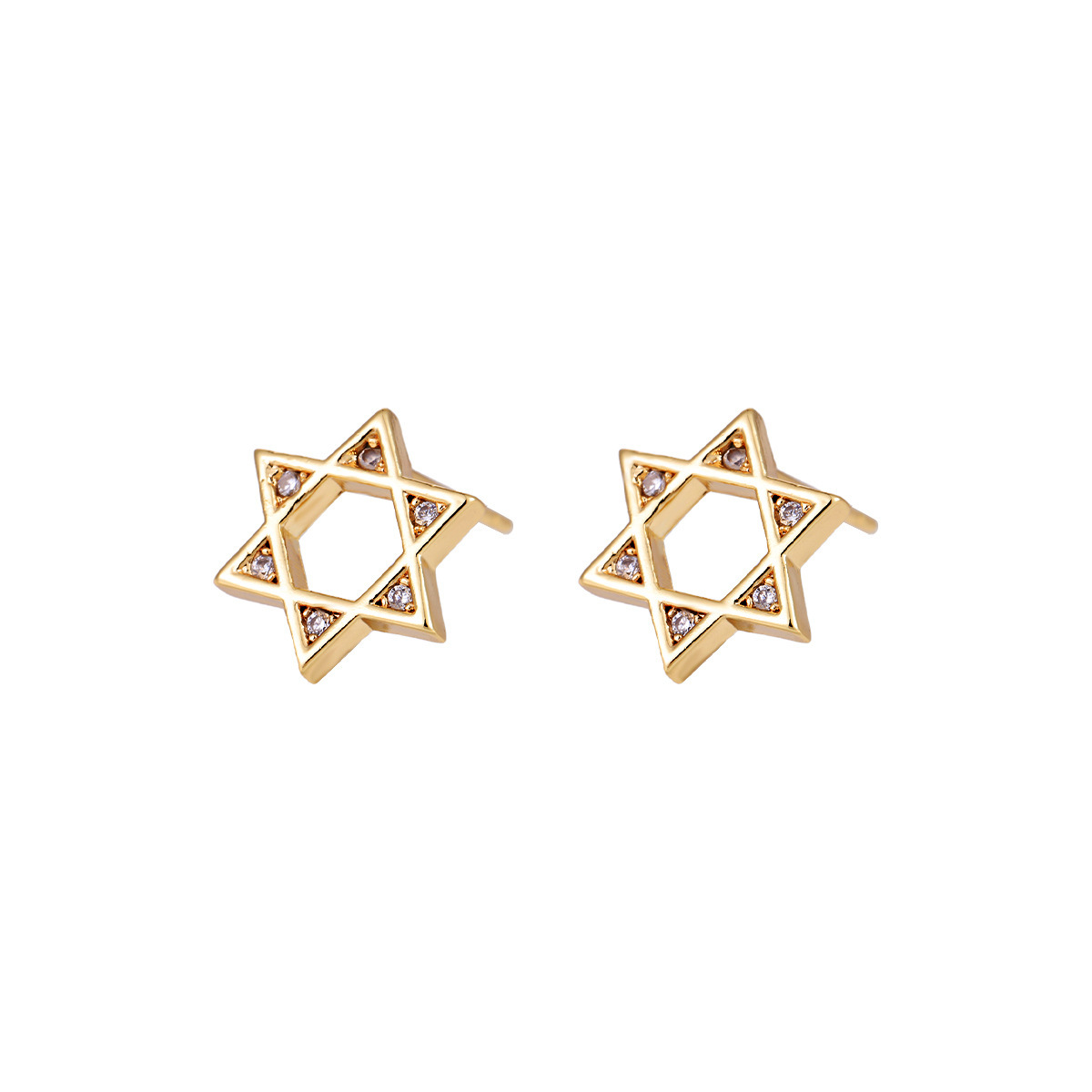 Cross-border Hollow Hexagram Earrings Men, Trendy, Light Luxury, High-end Feel, Simple And Unique Fashion Accessories_voghion.com