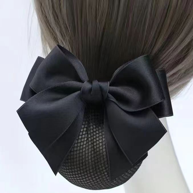 Professional Head Flower Women's Hair Net Jewelry South Korea Hairpin Hotel Bank Nurse Stewardess Hair Fine Net Bow Work
