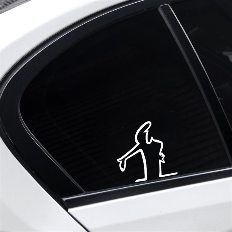 Decorazione per auto con incisione creativa personalizzata, raffigurante un omino dei cartoni animati, riflettente, per veicoli elettrici e motociclette._voghion.com