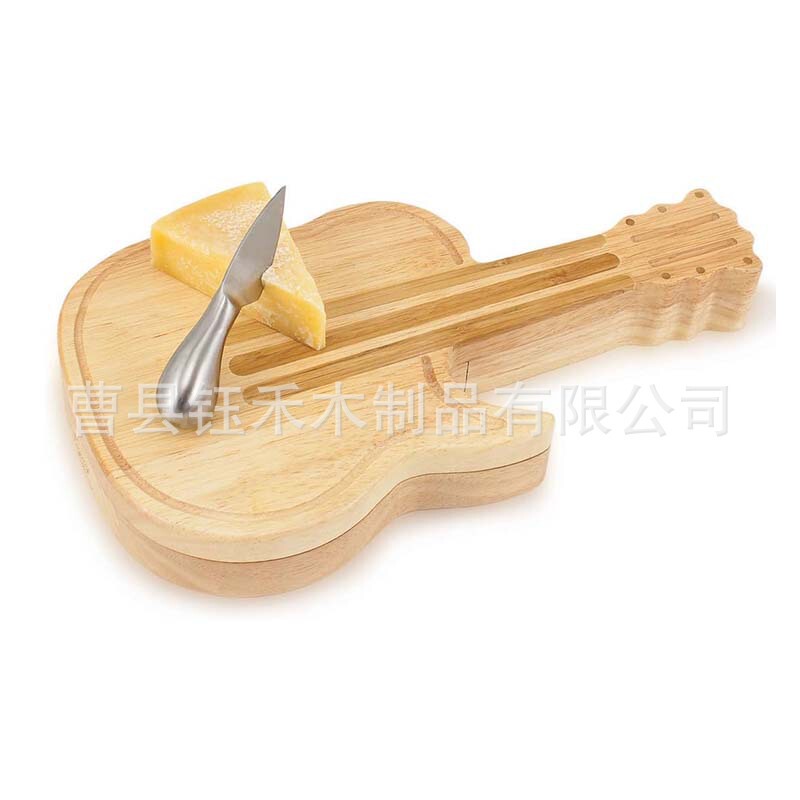 Creative wooden cheese board cheese plate and knife deli plate suit picnic charcoal board plate manufacturers wholesale