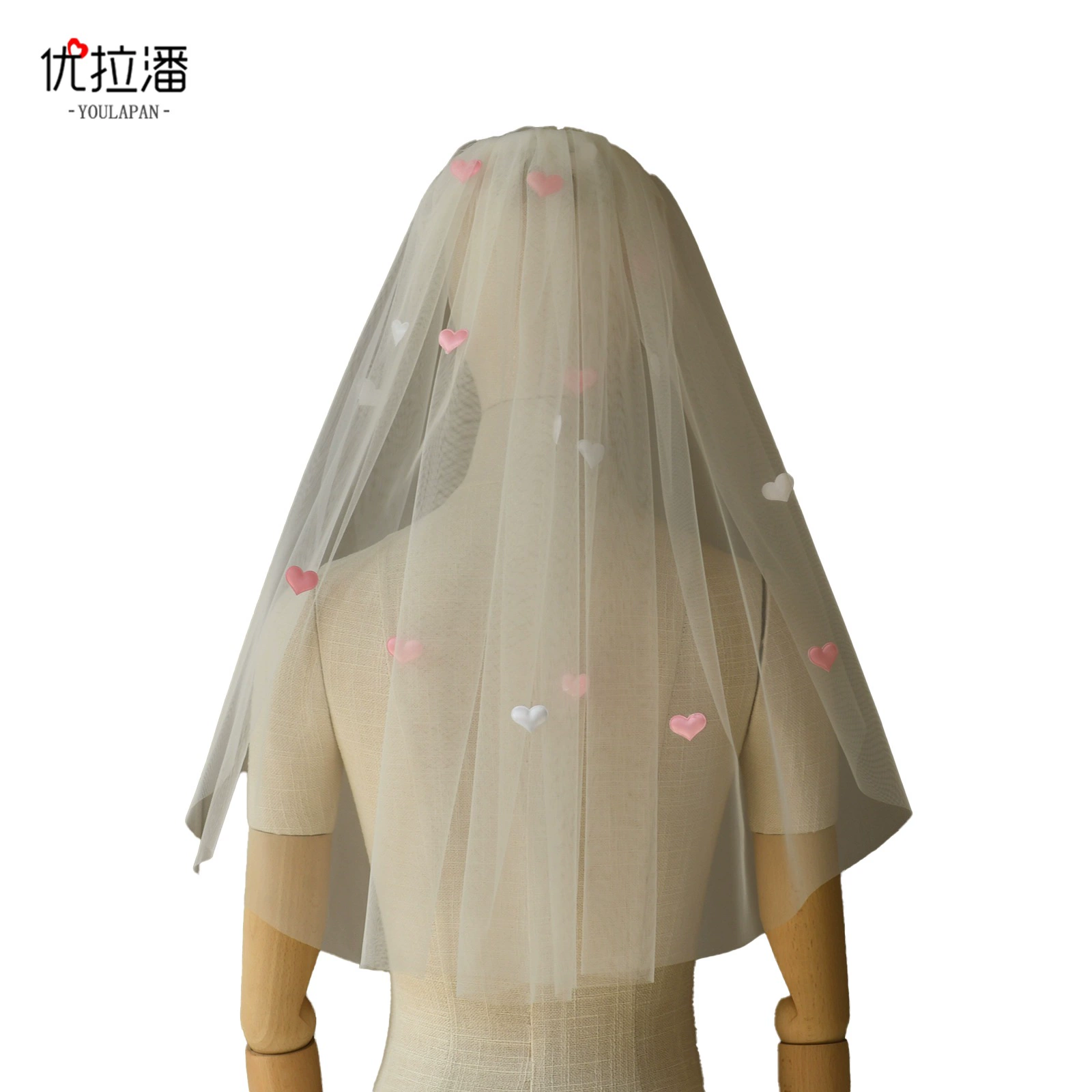优拉潘 Fuchsia cute bride's veil for princess, (Cross-border trading)
